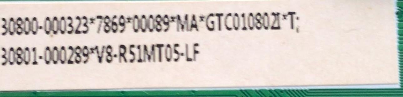 MAIN PARA SMART TV TCL 4K / NUMERO DE PARTE 30801-000289 / 40-R51ML2-MAA2HG / 30800-000323 / V8-R51MT05-LF / GTC010802I / 11602-500230 / MT2851M / PANEL LVU750NDEL / MODELO 75S446 - Imagen 2